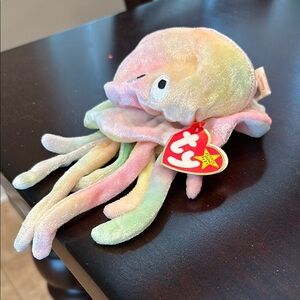 Ty Pink and Yellow Stuffed Octopus Toy